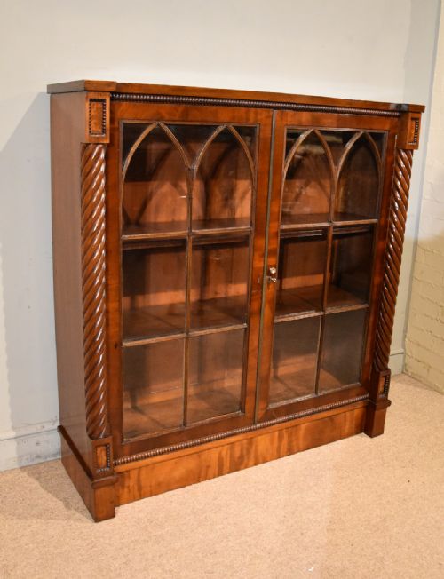 EARLY 19TH CENTURY MAHOGANY ASTRAL GLAZED LOW BOOKCASE - ADDITIONAL PHOTO 3
