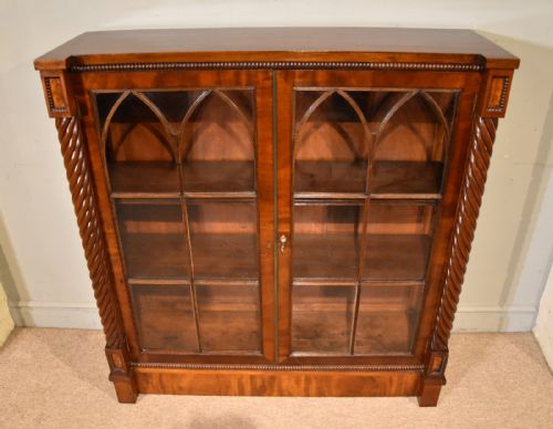 EARLY 19TH CENTURY MAHOGANY ASTRAL GLAZED LOW BOOKCASE - ADDITIONAL PHOTO 5