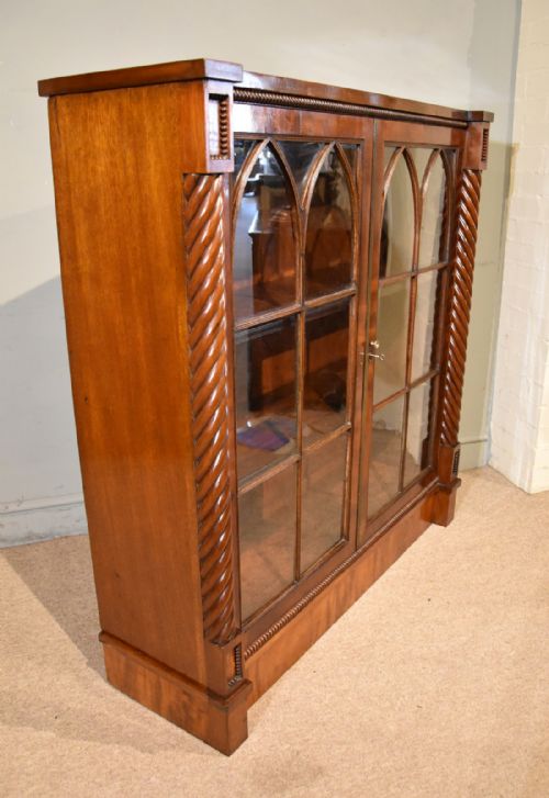 EARLY 19TH CENTURY MAHOGANY ASTRAL GLAZED LOW BOOKCASE - ADDITIONAL PHOTO 7