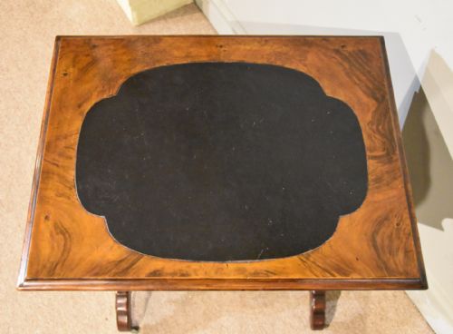 WILLIAM IV FIGURED WALNUT WORK AND READING TABLE - ADDITIONAL PHOTO 8
