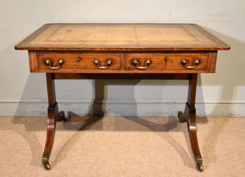 REGENCY WRITING TABLE WITH TRESTLE ENDS - ADDITIONAL PHOTO 1