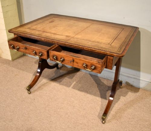 REGENCY WRITING TABLE WITH TRESTLE ENDS - ADDITIONAL PHOTO 2