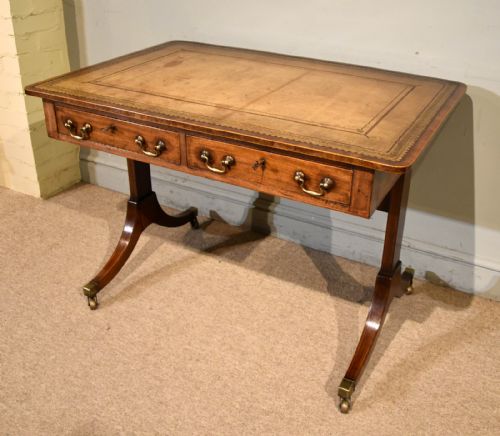 REGENCY WRITING TABLE WITH TRESTLE ENDS - ADDITIONAL PHOTO 3