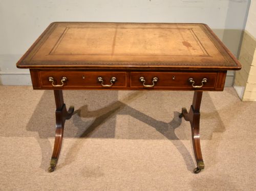 REGENCY WRITING TABLE WITH TRESTLE ENDS - ADDITIONAL PHOTO 5