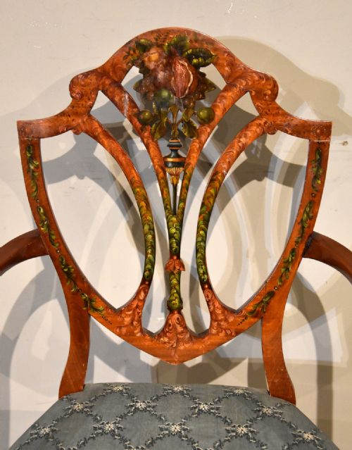 LATE 19TH CENTURY SATINWOOD PAINTED CHAIR - ADDITIONAL PHOTO 2