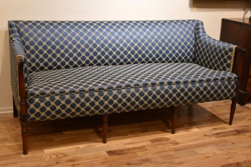 LARGE REGENCY MAHOGANY UPHOLSTERED SOFA - ADDITIONAL PHOTO 1
