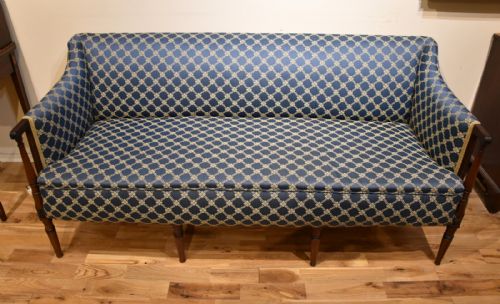 LARGE REGENCY MAHOGANY UPHOLSTERED SOFA - ADDITIONAL PHOTO 2