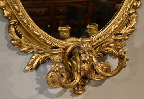 LATE 19TH CENTURY GILTWOOD OVAL MIRROR - ADDITIONAL PHOTO 1