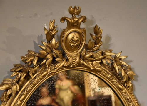 LATE 19TH CENTURY GILTWOOD OVAL MIRROR - ADDITIONAL PHOTO 2