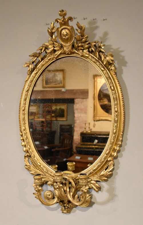 LATE 19TH CENTURY GILTWOOD OVAL MIRROR - ADDITIONAL PHOTO 3