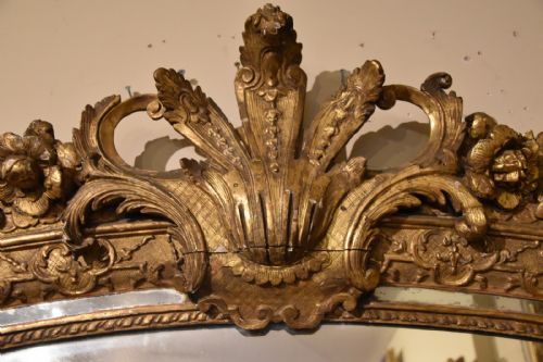 19TH CENTURY GILTWOOD CARVED OVERMANTEL MIRROR - ADDITIONAL PHOTO 5