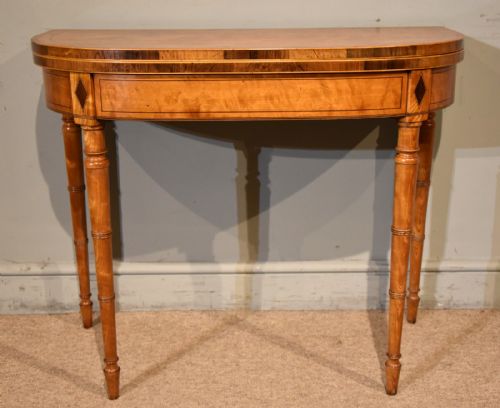 george iii 18th satinwood century card table - CATEGORY: ANTIQUE TABLES - DATED 18TH CENTURY