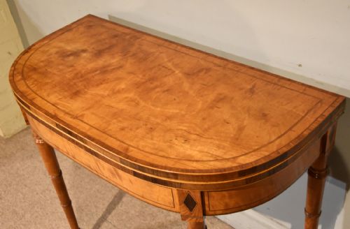 GEORGE III 18TH SATINWOOD CENTURY CARD TABLE - ADDITIONAL PHOTO 4