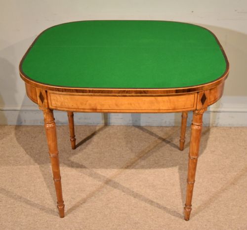 GEORGE III 18TH SATINWOOD CENTURY CARD TABLE - ADDITIONAL PHOTO 5