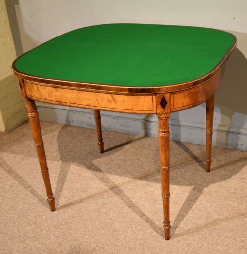 GEORGE III 18TH SATINWOOD CENTURY CARD TABLE - ADDITIONAL PHOTO 6