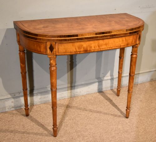 GEORGE III 18TH SATINWOOD CENTURY CARD TABLE - ADDITIONAL PHOTO 9