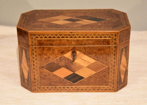 george iii tunbridge ware tea caddy - CATEGORY: ANTIQUE BOXES - DATED GEORGIAN