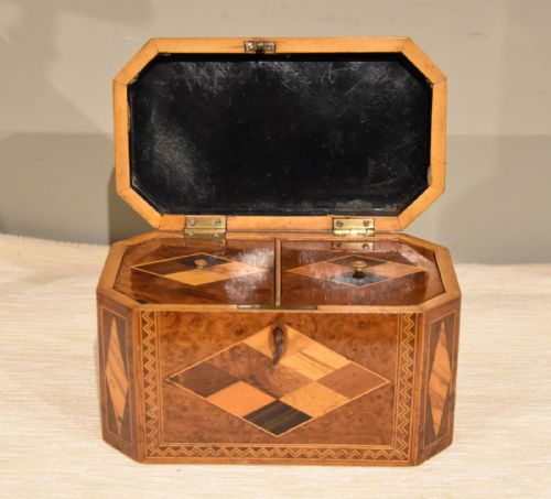 GEORGE III TUNBRIDGE WARE TEA CADDY - ADDITIONAL PHOTO 1