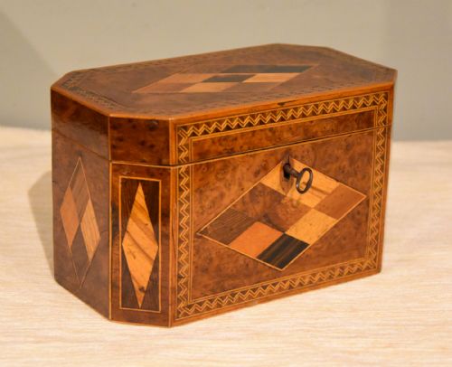GEORGE III TUNBRIDGE WARE TEA CADDY - ADDITIONAL PHOTO 5