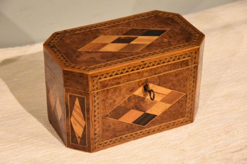 GEORGE III TUNBRIDGE WARE TEA CADDY - ADDITIONAL PHOTO 8