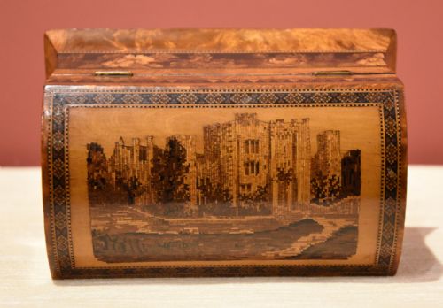 19TH CENTURY TUNBRIDGE WARE TEA CADDY BY HENRY HOLLAMBY - ADDITIONAL PHOTO 3