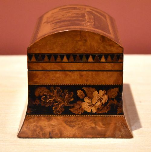 19TH CENTURY TUNBRIDGE WARE TEA CADDY BY HENRY HOLLAMBY - ADDITIONAL PHOTO 7