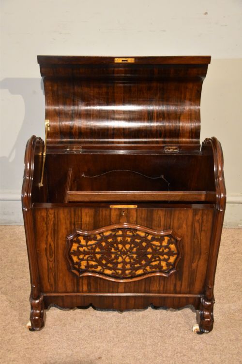19TH CENTURY AMERICAN ROSEWOOD GOTHIC REVIVAL CANTERBURY - ADDITIONAL PHOTO 1