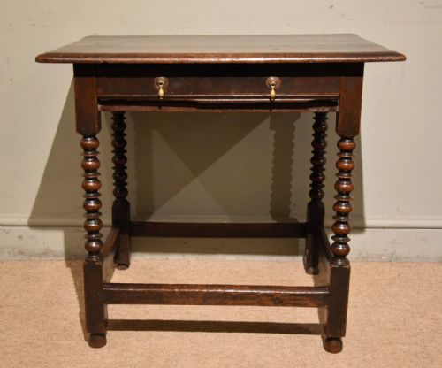 17TH CENTURY CHARLES II PERIOD SIDE OAK SIDE TABLE - ADDITIONAL PHOTO 1
