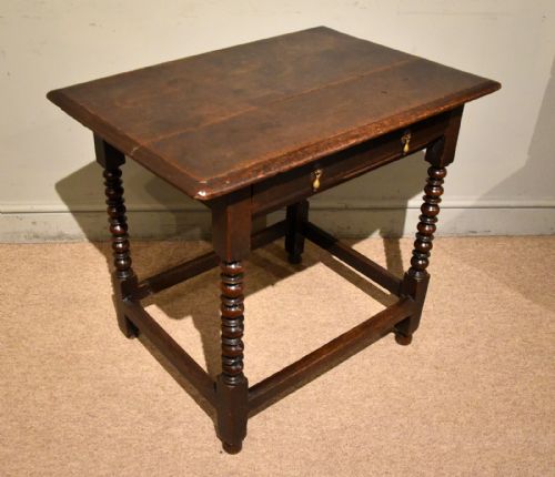 17TH CENTURY CHARLES II PERIOD SIDE OAK SIDE TABLE - ADDITIONAL PHOTO 2