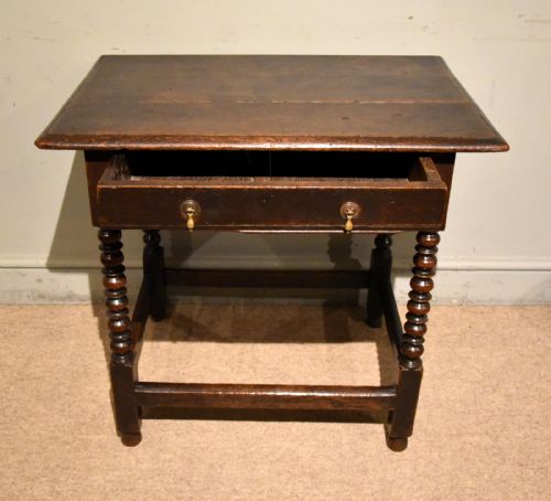17TH CENTURY CHARLES II PERIOD SIDE OAK SIDE TABLE - ADDITIONAL PHOTO 4
