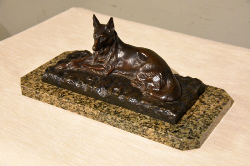 ART DECO BRONZE DOG SCULPTURE BY RENE VARNIER - ADDITIONAL PHOTO 2