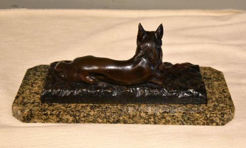 ART DECO BRONZE DOG SCULPTURE BY RENE VARNIER - ADDITIONAL PHOTO 3