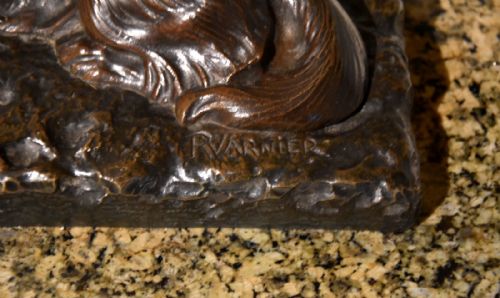 ART DECO BRONZE DOG SCULPTURE BY RENE VARNIER - ADDITIONAL PHOTO 4