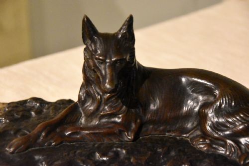 ART DECO BRONZE DOG SCULPTURE BY RENE VARNIER - ADDITIONAL PHOTO 5