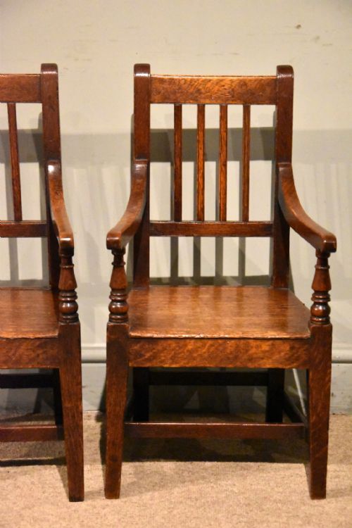 PAIR OF GEORGE III OAK CHILDS ARMCHAIRS - ADDITIONAL PHOTO 1