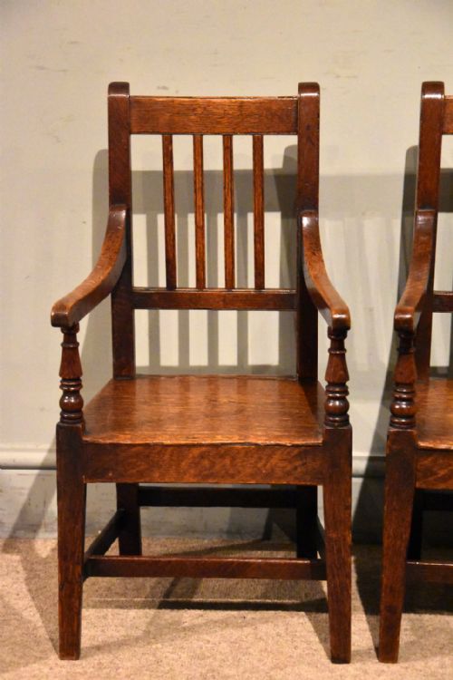 PAIR OF GEORGE III OAK CHILDS ARMCHAIRS - ADDITIONAL PHOTO 2