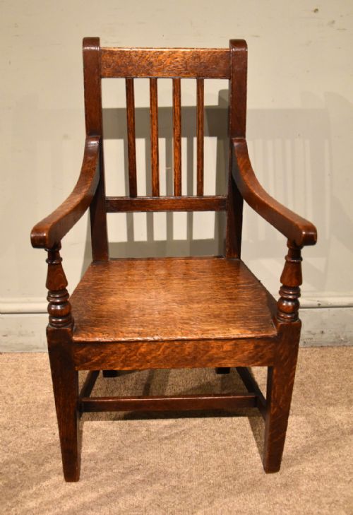 PAIR OF GEORGE III OAK CHILDS ARMCHAIRS - ADDITIONAL PHOTO 5