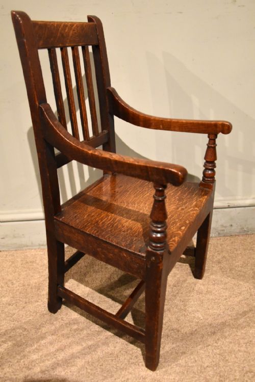 PAIR OF GEORGE III OAK CHILDS ARMCHAIRS - ADDITIONAL PHOTO 6
