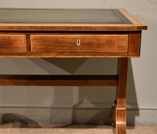 REGENCY SATINWOOD KINGWOOD LEATHER TOP WRITING TABLE - ADDITIONAL PHOTO 4