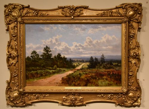 oil painting by arthur bevan collier the old portsmouth road from hindhead - CATEGORY: ANTIQUE ART - DATED 19TH CENTURY