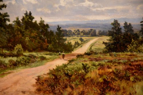 OIL PAINTING BY ARTHUR BEVAN COLLIER THE OLD PORTSMOUTH ROAD FROM HINDHEAD - ADDITIONAL PHOTO 2