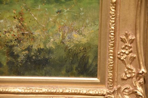 OIL PAINTING BY C ERHARDT A SCANDINAVIAN LANDSCAPE - ADDITIONAL PHOTO 3