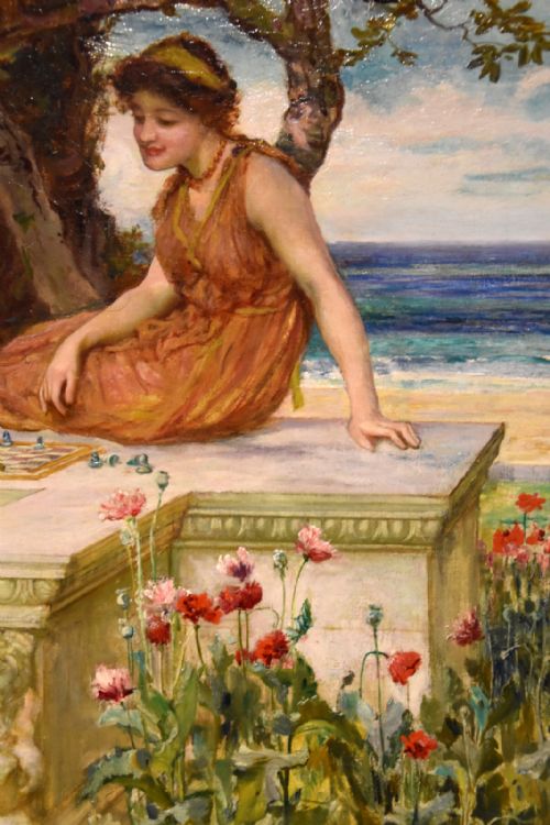 OIL PAINTING BY FRANCIS SYDNEY MUSCHAMP A RELAXING AFTERNOON - ADDITIONAL PHOTO 4