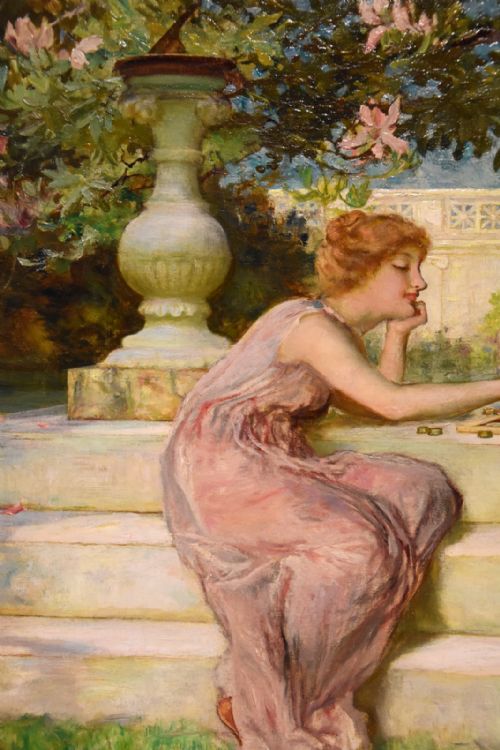 OIL PAINTING BY FRANCIS SYDNEY MUSCHAMP A RELAXING AFTERNOON - ADDITIONAL PHOTO 5