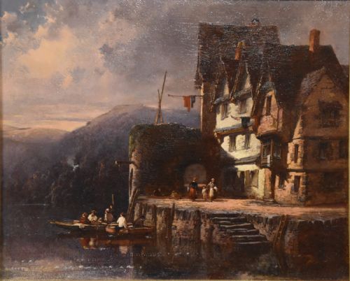OIL PAINTING BY WILLIAM PITT ON THE DART - ADDITIONAL PHOTO 1