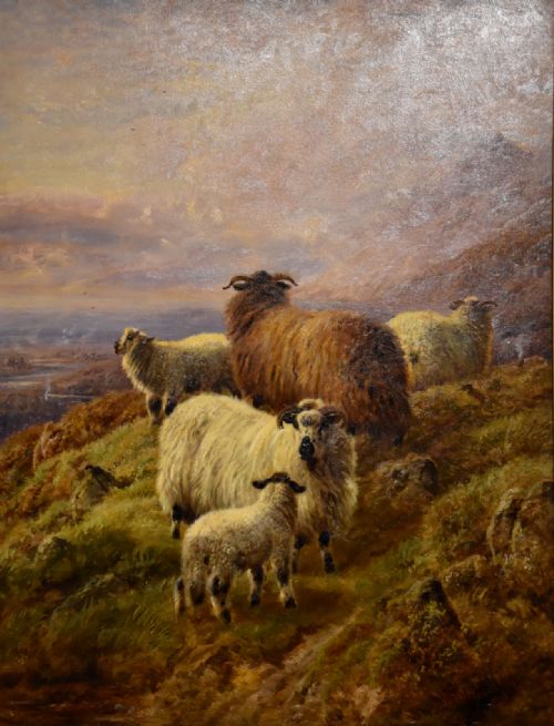 OIL PAINTING PAIR BY ROBERT WATSON HIGHLAND CATTLE AND SHEEP IN THE GLEN - ADDITIONAL PHOTO 8