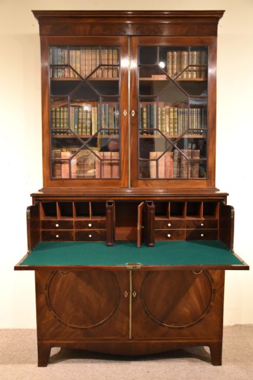 GEORGE III MAHOGANY SECRETAIRE BOOKCASE - ADDITIONAL PHOTO 3