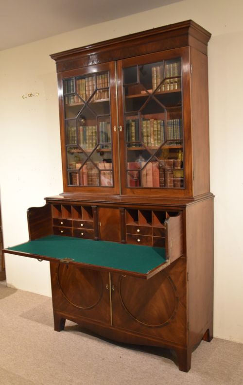 GEORGE III MAHOGANY SECRETAIRE BOOKCASE - ADDITIONAL PHOTO 6