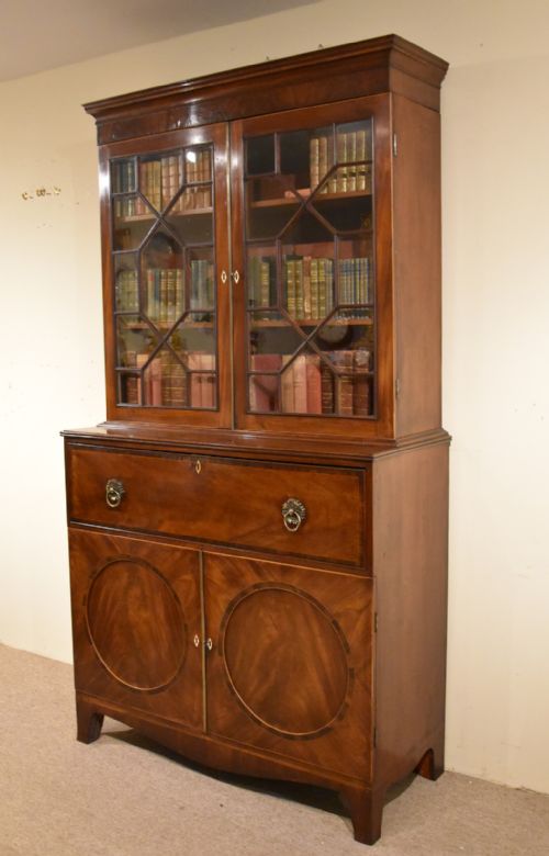 GEORGE III MAHOGANY SECRETAIRE BOOKCASE - ADDITIONAL PHOTO 7