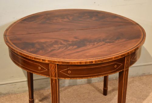 18TH CENTURY MAHOGANY DEMI LUNE TEA TABLE - ADDITIONAL PHOTO 10